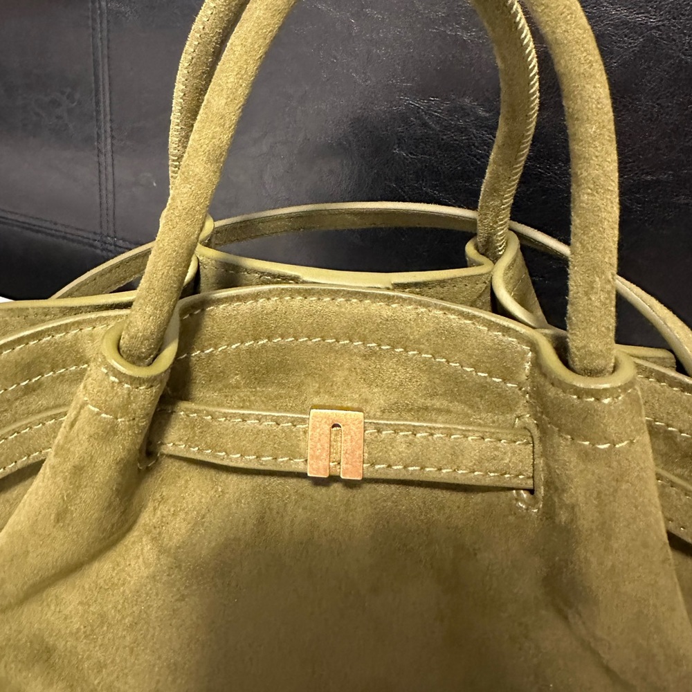 JW Pei HANA Mini Faux SuedeTote Bag - Dark Olive - Picture 8 of 9